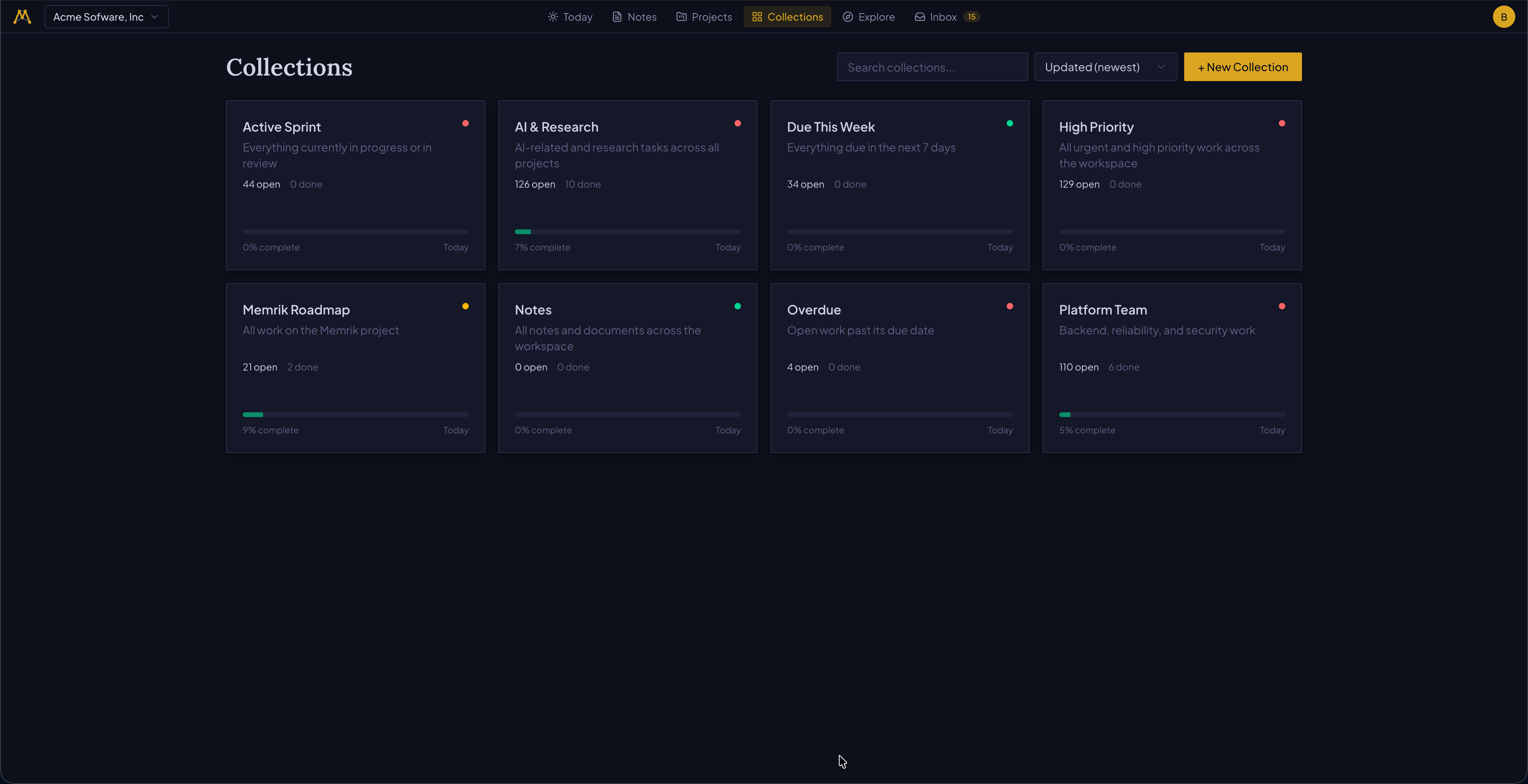 Memrik Collections with cross-project filtered views
